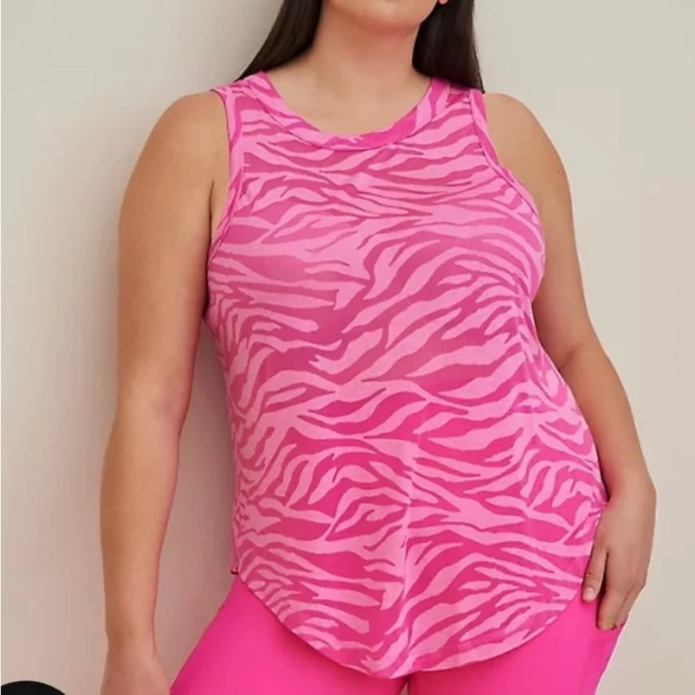 Torrid Pink Fitted Zebra Tank Top